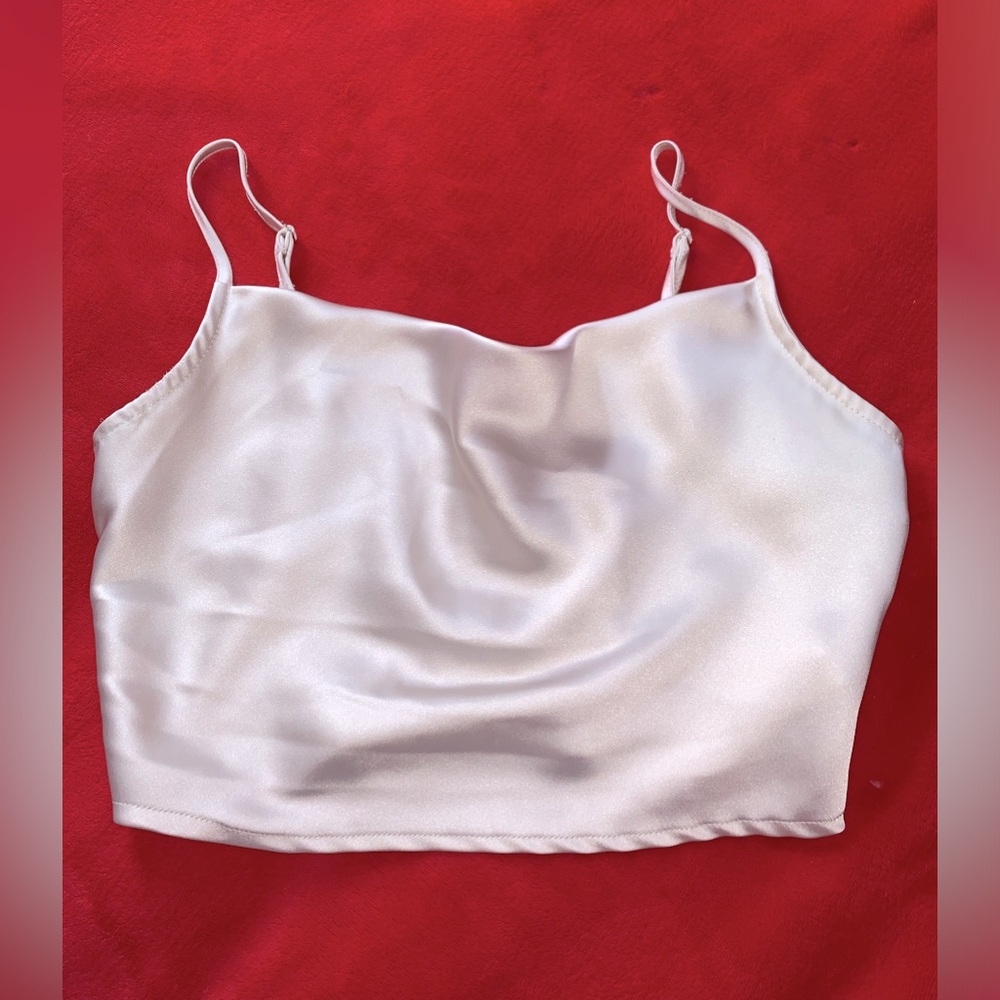 White silk crop top for Women’s Size Small. Brand forever 21